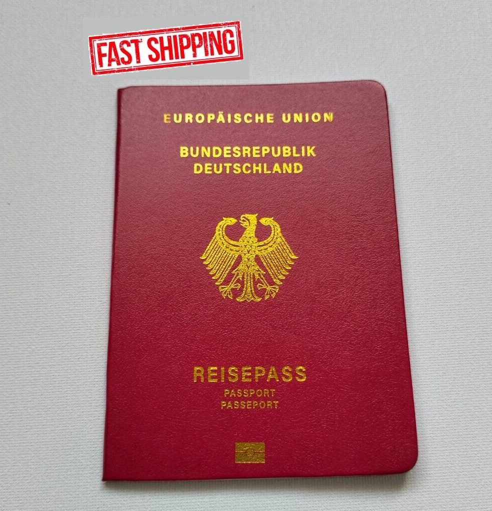 High-fidelity fake German passport design template for movie prop use by PassportIDZone
