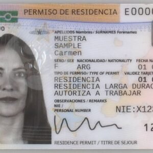 Buy Spain Residence Permit Online Registered Biometric TIE Card Polycarbonate Laser Engraved
